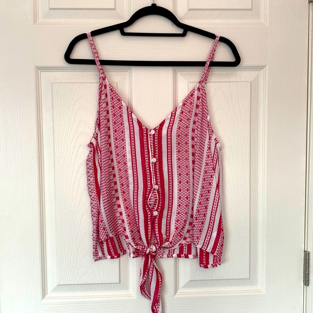 Cropped Button Tie tank